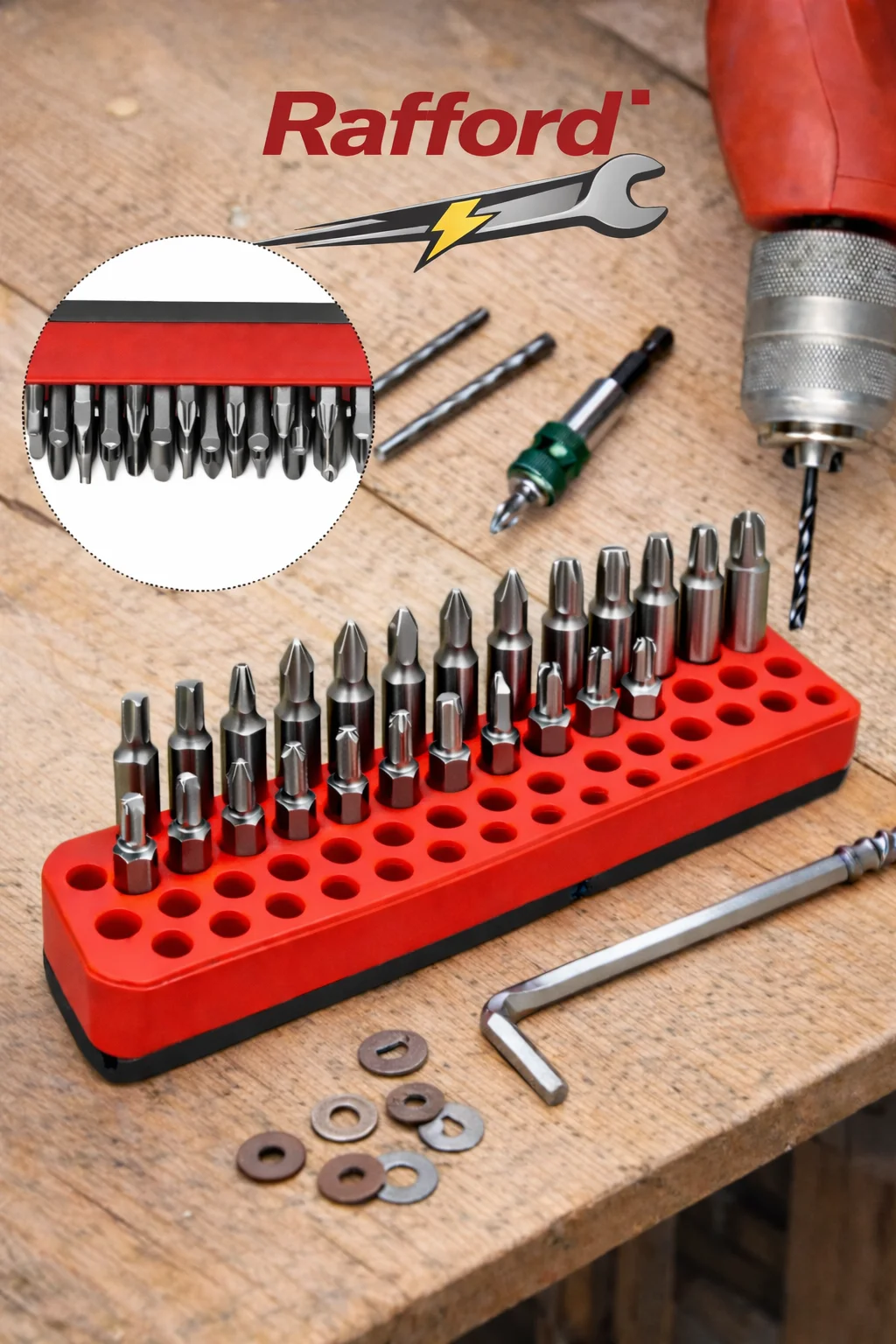 Rafford Hex Bit Holder Storage Rack: Sturdy Screwdriver Bit Organizer for Easy Classification image 2