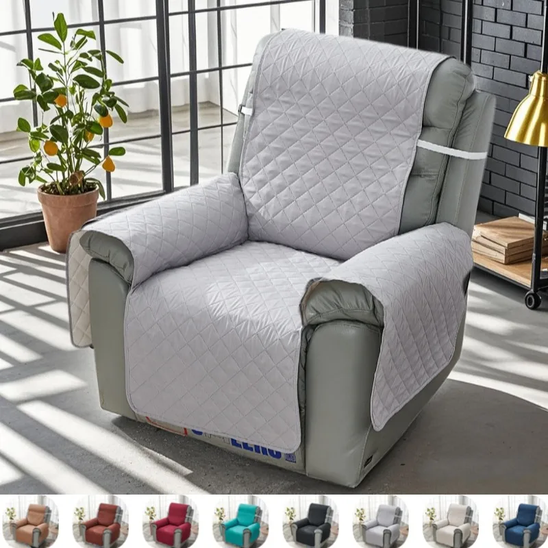 1seater Plaid Recliner Sofa Cover Quilted Anti-Slip Recliner Aimchair Cover Pet Sofa Furniture Protector Couch Covers Home Decor