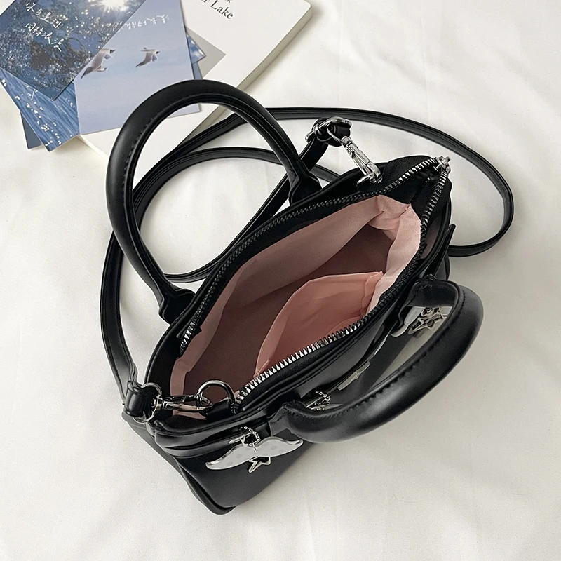Silver Bag Luxury Handbag Fashion Small Mobile Phone Bag Trend Korean Style Cute musical note accessory Crossbody Bag Brand