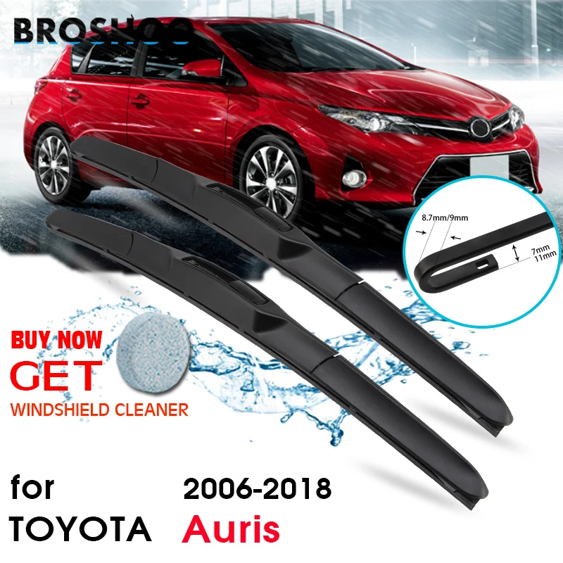 BROSHOO Car Wiper Blades Rubber For Toyota Auris Hatchback(Japan Europe)/Touring Sports(Europe),Model Year From 2006 To 2018