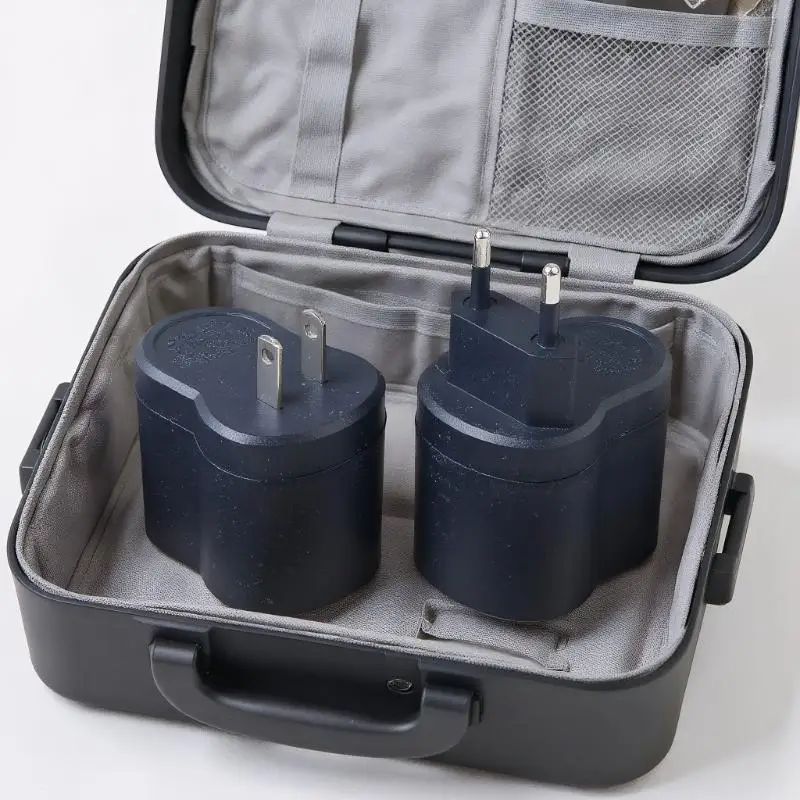 شاحن السيارات: يحول التيار المتردد 220 فولت إلى تيار مستمر 12 فولت باستخدام محول ولاعة السجائر في السيارة، قابس الاتحاد الأوروبي والولايات المتحدة