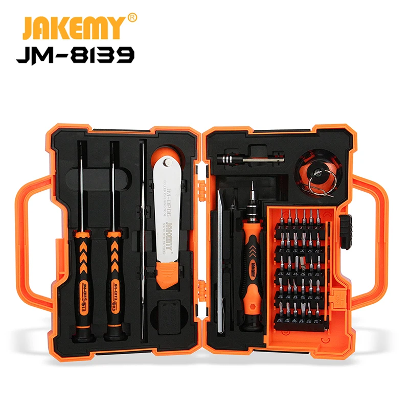 JAKEMY JM-8139 47-IN-1 Precision Screwdriver Set Magnetic CR-V Bits Spudger Pry Opening Kit for Mobile Phone Tablet Repair Tools