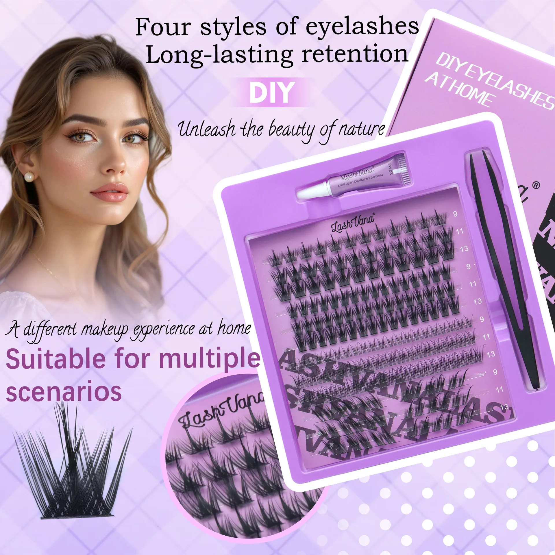 لتقوم بها بنفسك لاش تمديد عدة رقيق الفردية رمش تمديد العنقودية جلدة عدة لاش مزيل الصمغ لملحقات رمش ماكياج #2