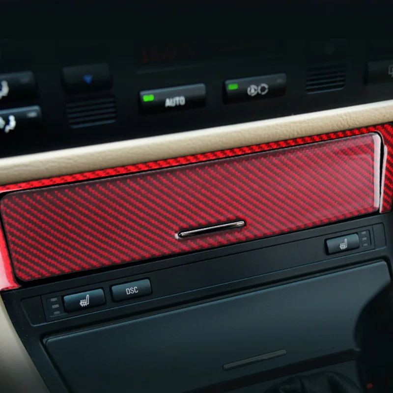 For BMW Old 3 Series E46 Carbon Fiber Red Multimedia Central Control Gear Button Interior Modification Accessories