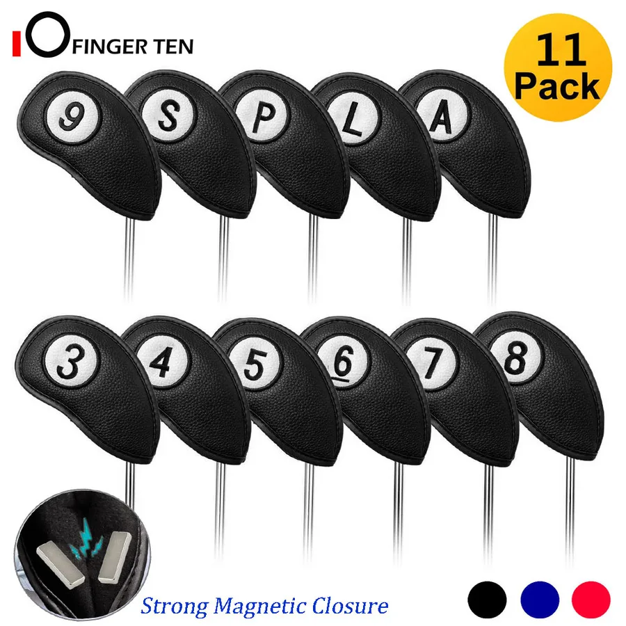 New Magnetic Closure Golf Head Covers Iron Set 11 Pcs or 9 Pcs No.On Both Sides for Right Left Handed Golfer Drop Ship