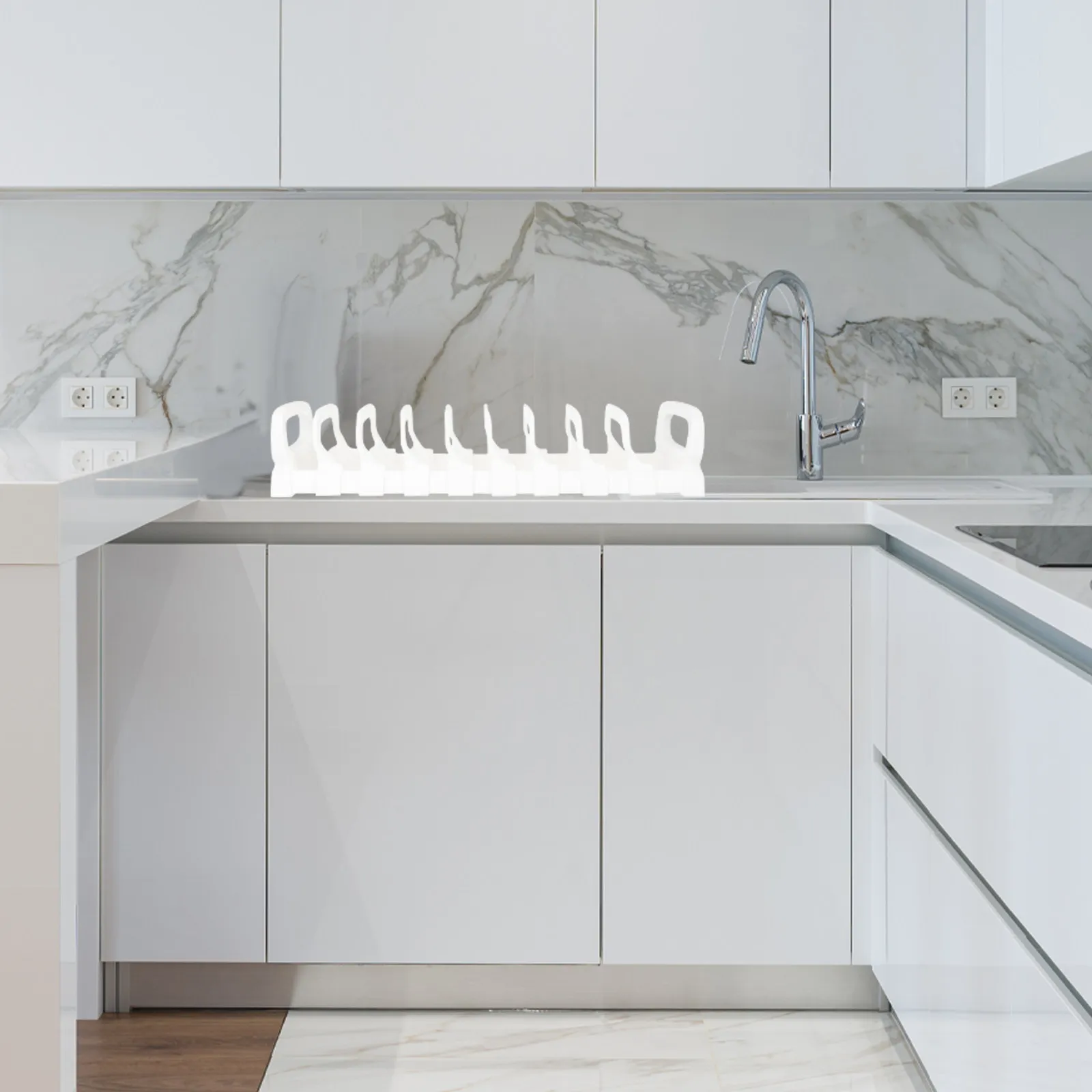Kitchen Sink Bowls Drain Rack Plastic Dishware Storage Rack Small Space-Saving Kitchen Organizer Ventilated Dish Drainer