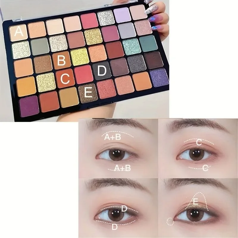 Paleta Cieni do Powiek 40 Kolorów Utopia Queen, Odcienie Ziemi, Perłowe, Matowe, Błyszczące, Brokatowe, Perłowe, Długotrwałe, Z Połyskiem, Makijaż