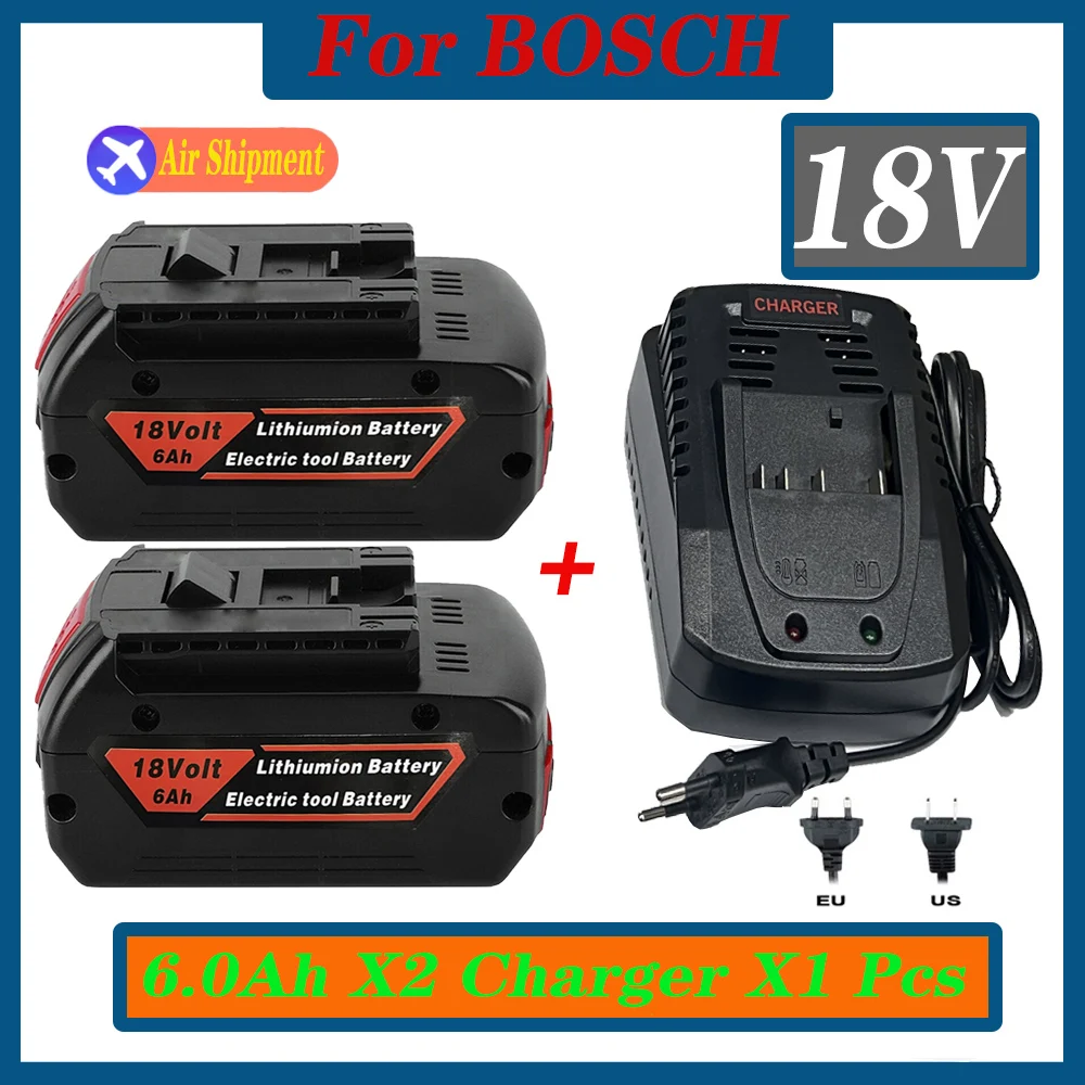 

18V6.0Ah Rechargeable Li-Ion Battery For Bosch 18V Power Tool Backup 6000mah Portable Replacement for BOSCH 18V Battery BAT609