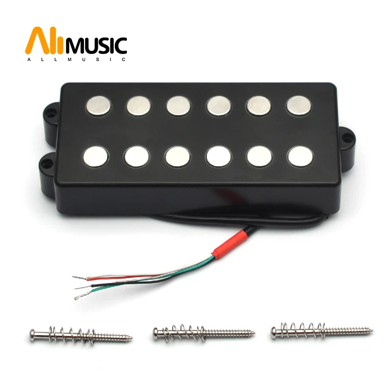 6-String Bass Pickup Double Coil Humbucker Pickup Ceramic Magnet Pole Space-75MM Bass 4 Core Wire Coil Split Guitar Accessories