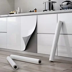 Pearl White PVC Self Adhesive Wall Paper, DIY Decorative Film, Furniture Renovation Stickers, Kitchen, Waterproof Wallpaper