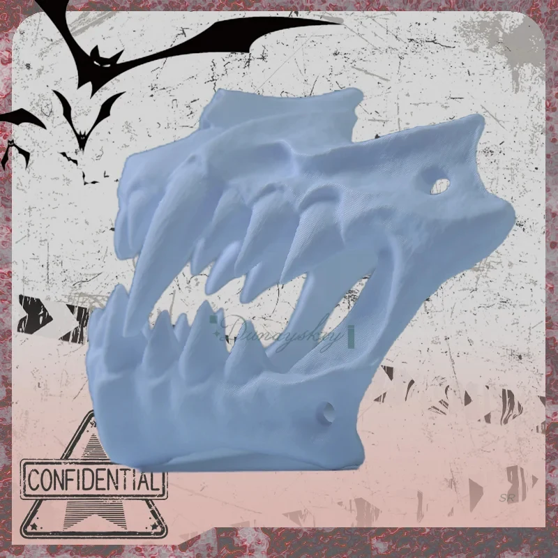 CySpooky Half-Covered Mask - Halloween Props | 3D Printed Animal Skull Beast Cosplay Accessory, Ideal for Halloween