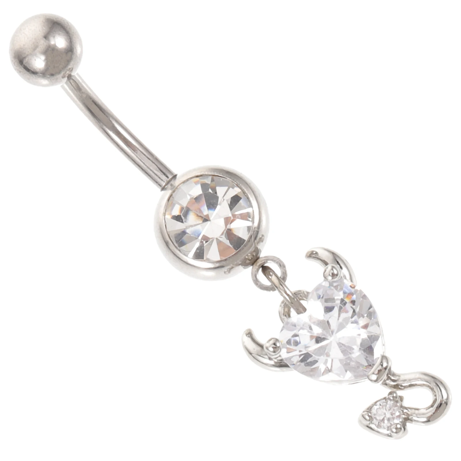 Anello per ombelico a forma di cuore Anelli per gioielli penetranti per ombelico Perforazione pendente per ombelico