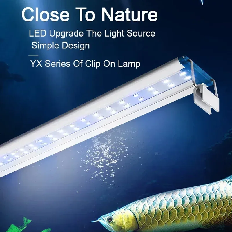 18~70CM Ultra Thin Fish Tank Bracket Light, Water Plant Landscape Light  LED Aquarium Light for Extensible Clip Lamp 90~260V