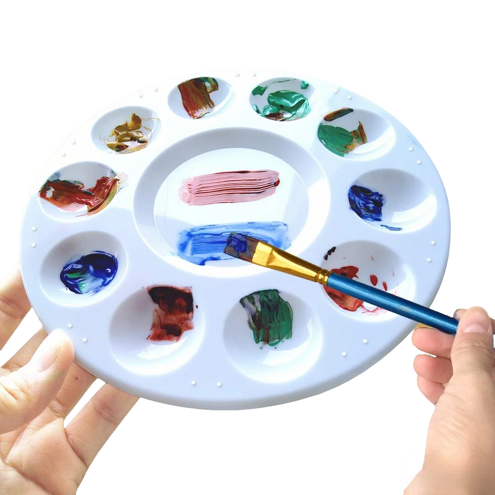 Plastic Paint Tray Palettes with Hanging Hole, Multi-Pack Paint Pallets for Kids Students, School Art Class Painting