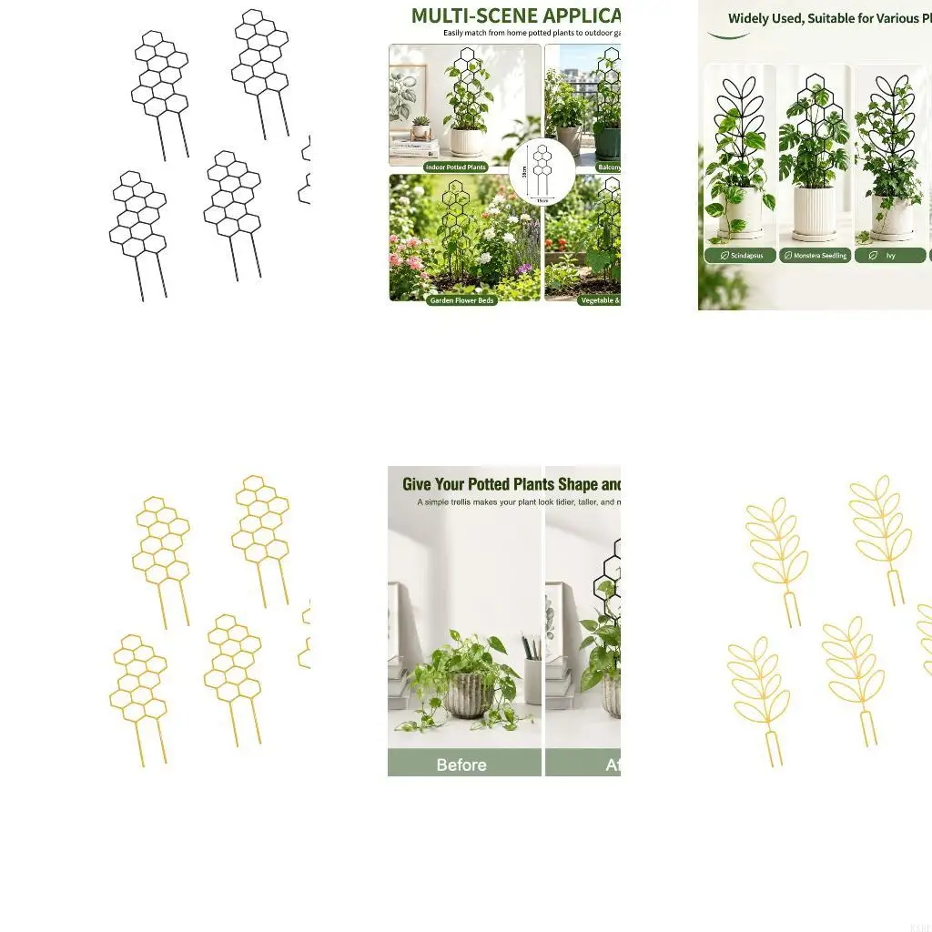 Adjustable PP Trellis For Indoor Outdoor Potted Plant Vegetables Flowers 5 Pack KXRE