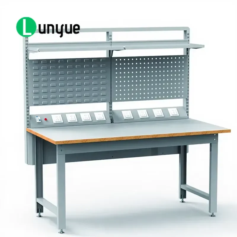 Industrial Mobile Electrical Workbench Heavy Duty Rolling Tool Cart with Power Outlets for Workshop Garage Storage and Repair