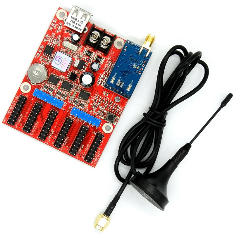 TF-M6UW WIFI+USB Led Control Card 1536*32,768*64 Pixels Single Dual Full Color Wireless Controller For Led Screen Board