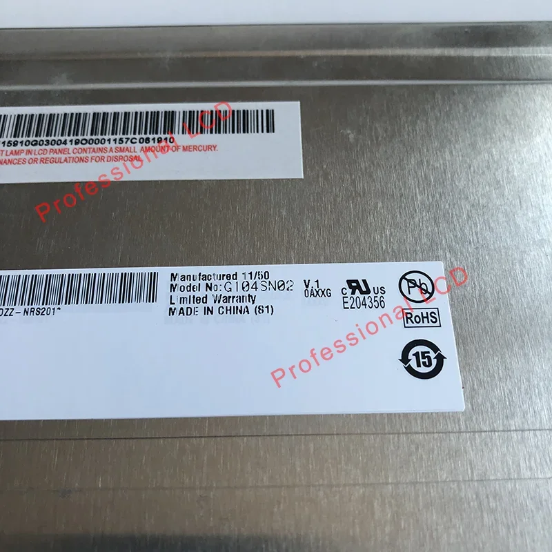 

G104SN02 V1 Оригинальный 10,4-дюймовый G104SN02 V0 B104SN02 V0 Панель ЖК-дисплея G104SN02 V.0/V.1 800*600 Промышленная панель