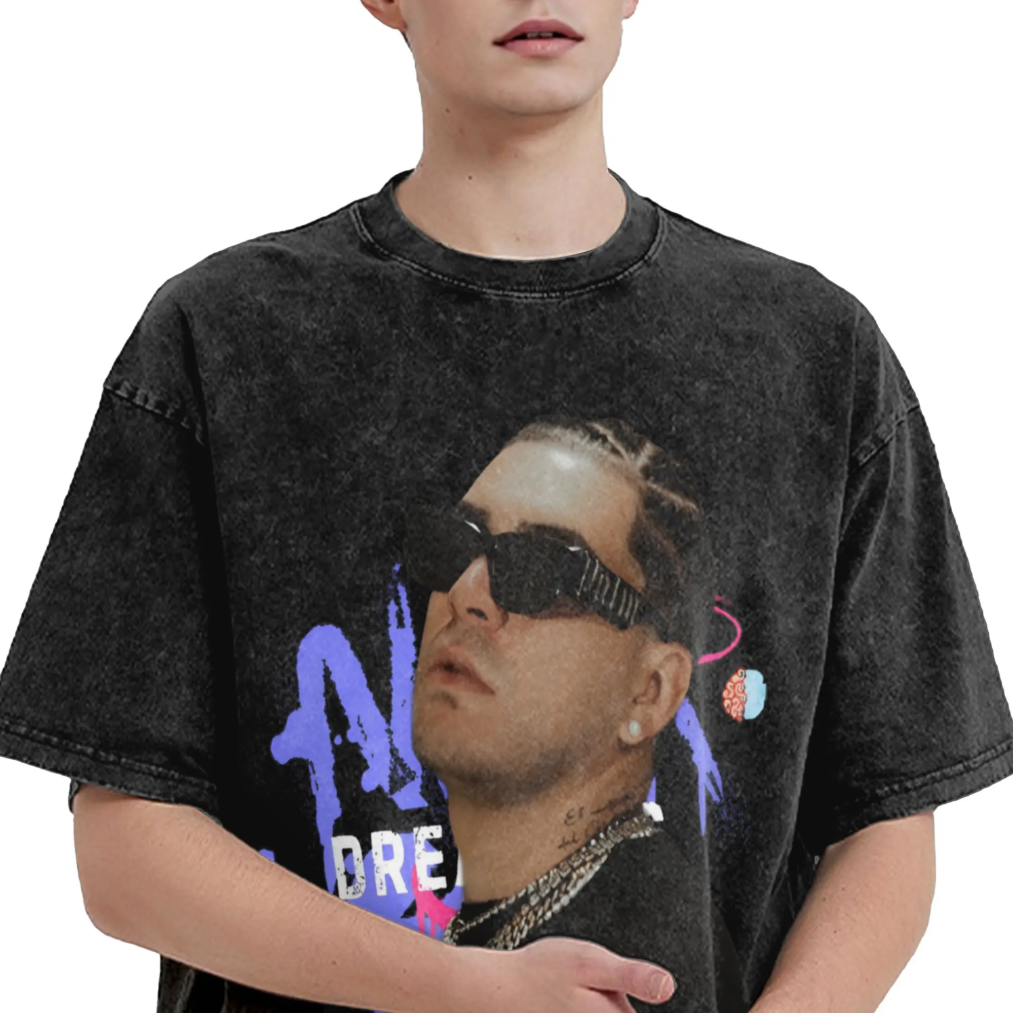Harajuku Washed Shirt  Ryan Castro Album Tour 2026 Merch Novelty T Shirt Oversize  Streetwear Short Sleeve Printed Tops Tees