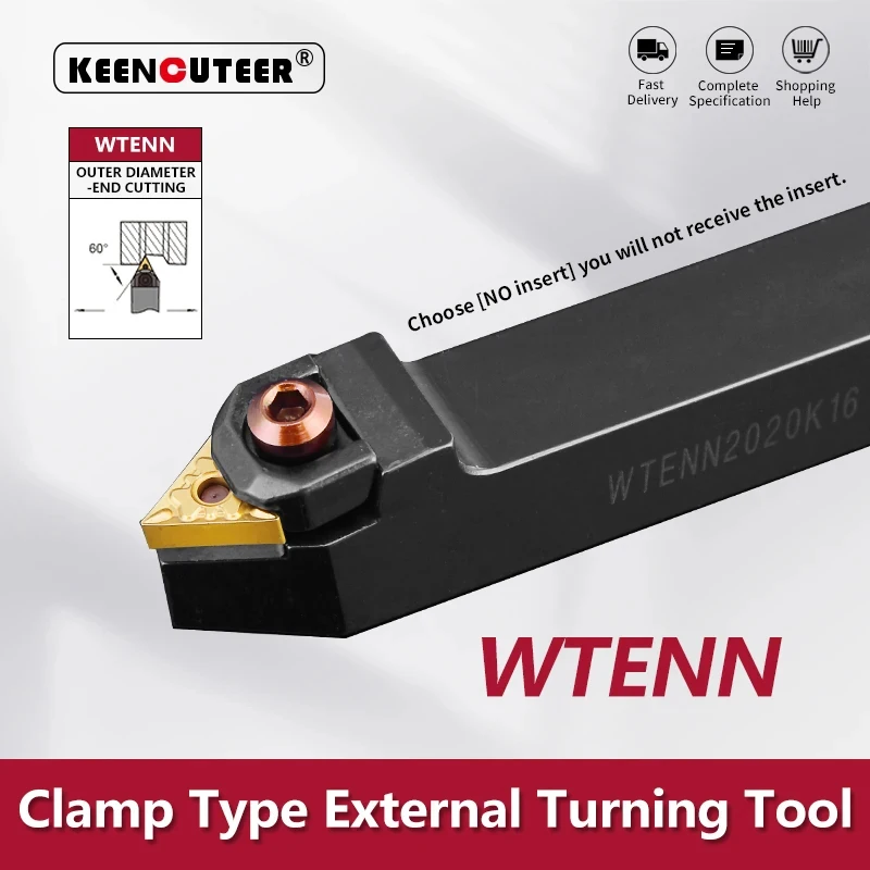 

WTENN1616 WTENN2020 WTENN2525 WTENN3232 External Turning Tool WTENN Lathe Bar Turning Holder CNC Cutting Tool Cutter Bar