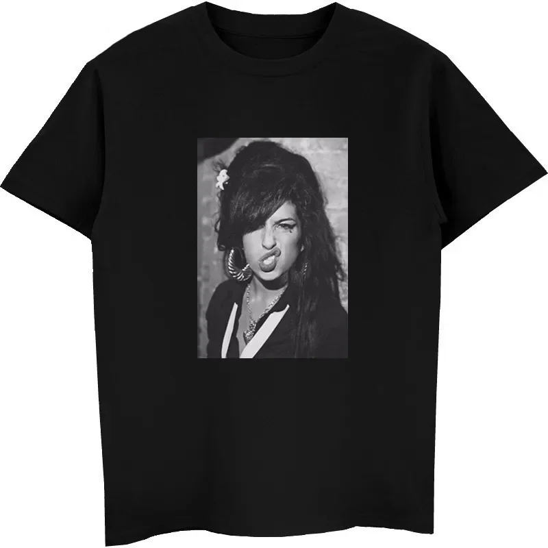 Hot Sale Amy Winehouse Legardary T-Shirt Print Tees Men Cotton Short Sleeve T Shirt Casual Hip Hop Tops Harajuku Streetwear 2024