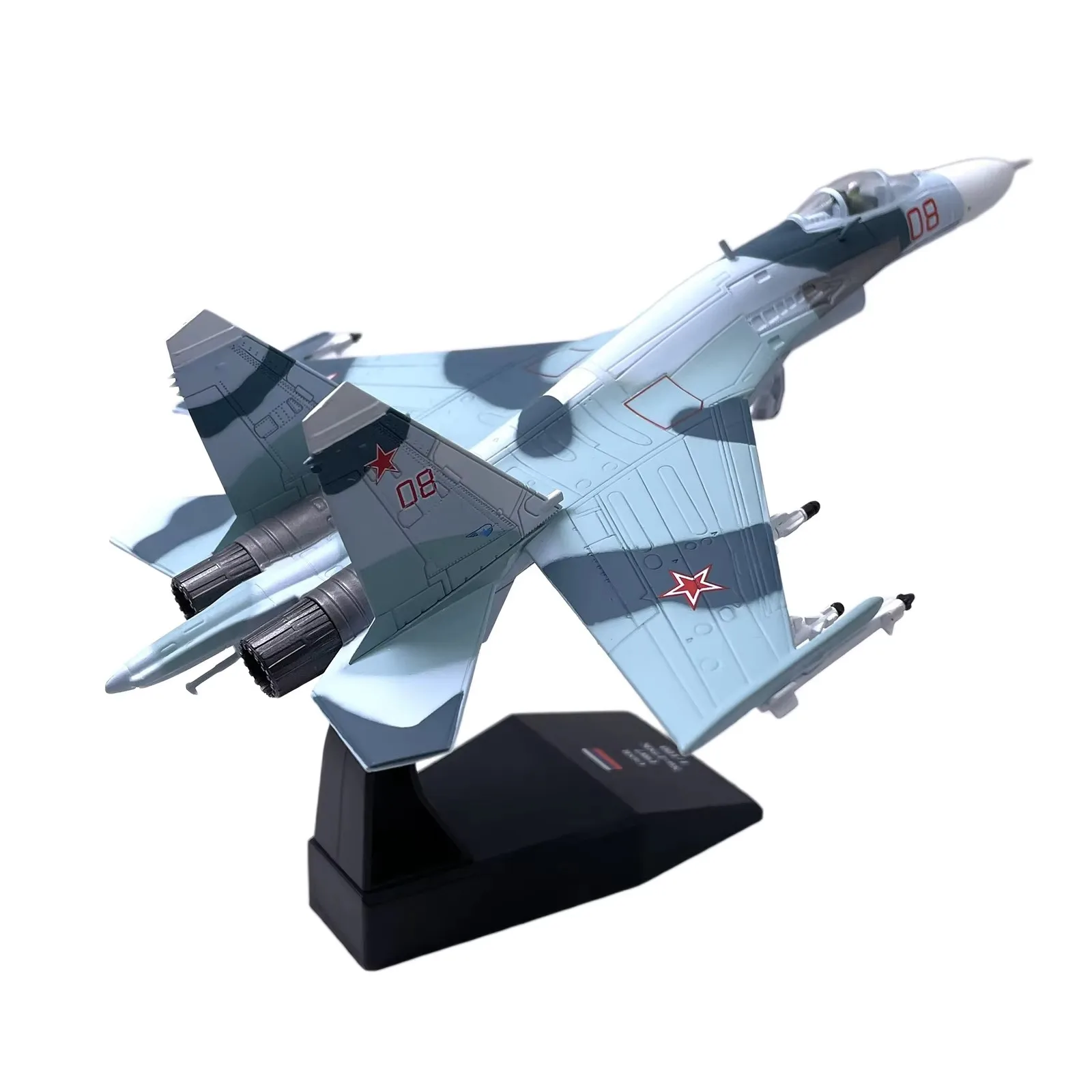 1:100 Scale The Former Soviet Union Su-27 Fighter Model & Display Stand Collection Gift Su27 Alloy Model Plane Mini Decorative