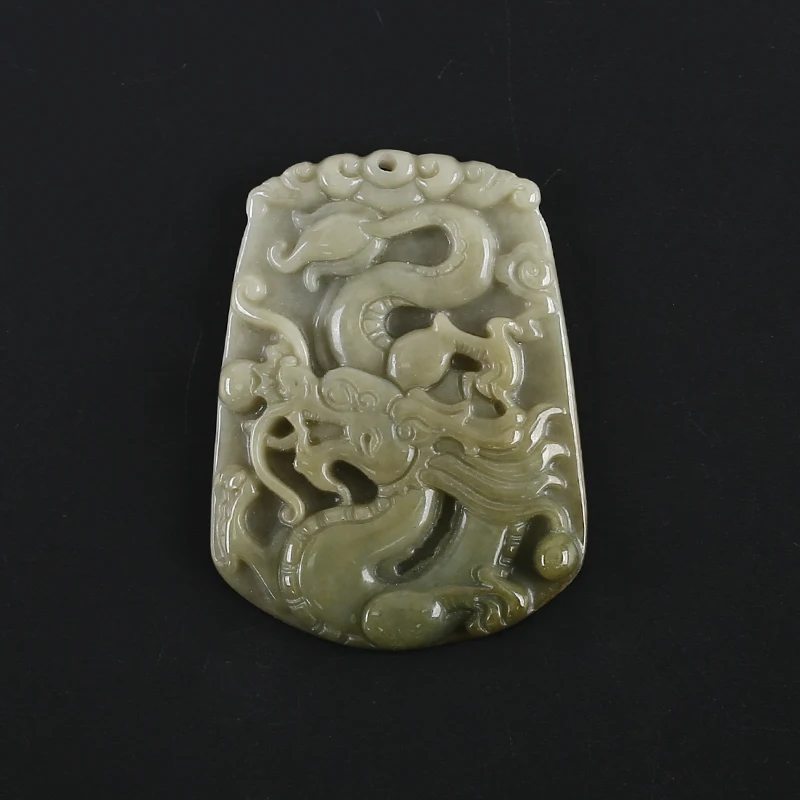 

Natural Jadeite Jade Carving Dragon Pendant, Gemstone Carving For Jewelry DIY Making Charm Gift Accessories