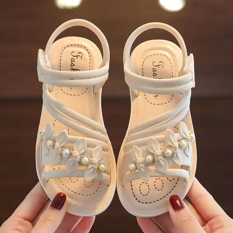 أحدث مواد حماية البيئة الخضراء لعام 2025، صنادل للفتيات على الإنترنت، زهور وزهور ترفيهية، نمط جميل، خفيف الوزن