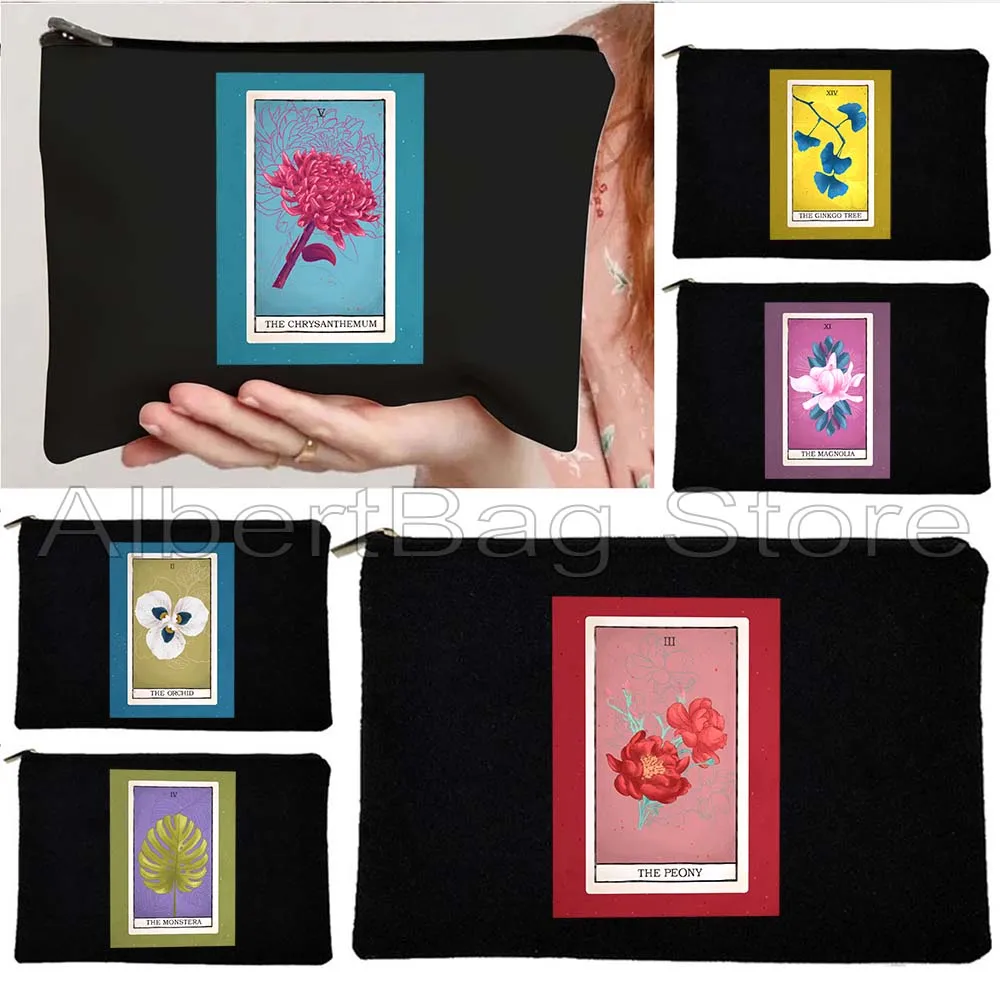 THE DEATH TAROT CARD GAME FOOL JUDGEMENT CHARIOT Lovers Cats Astrology Flower Tarot Cosmetic Makeup Toilet Bag Pencil Case Pouch