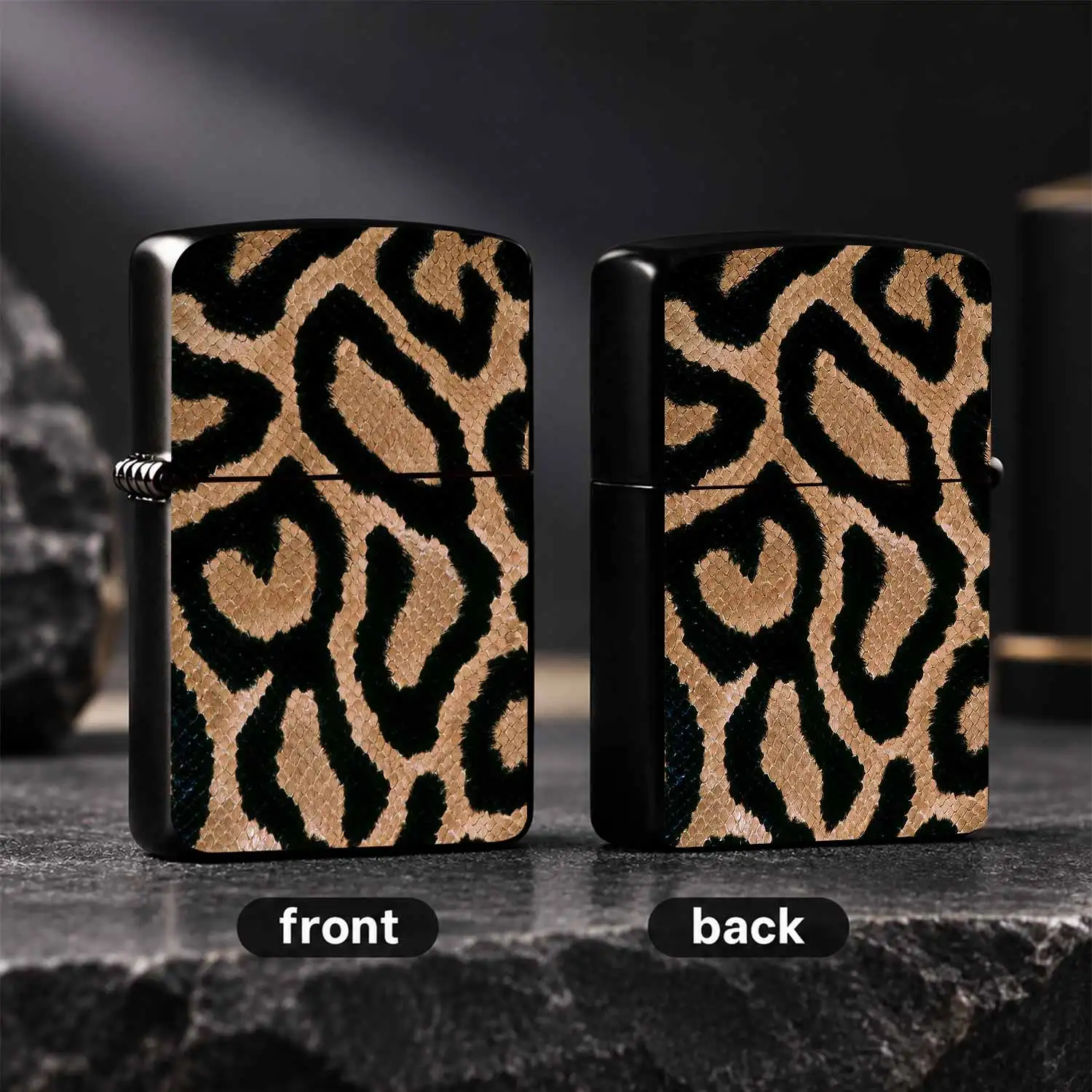 Stylish Leopard Snake Print Lighter, Exquisite Textured Portable All-Scenario Ignition Tool, Trendy Durable Fashion Accessory For Daily Dating Travel Gathering, Ideal Practical Nice Gift For Family Friend A Humorous And Interesting Lighter