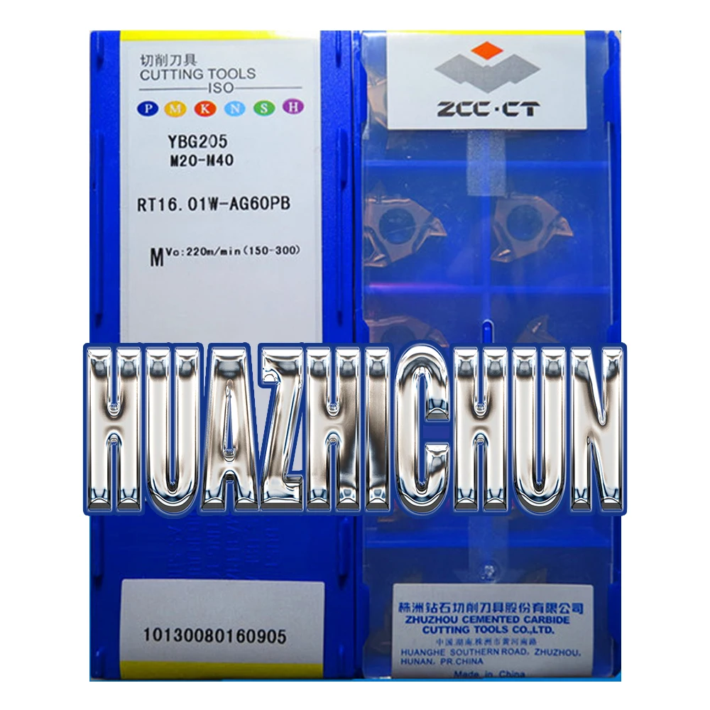 

HUAZHICHUN YBG205 RT16.01W-A60/AG60PB/0.75GMB/14WPB/3.00TP Carbide Inserts CNC Threaded turning tools Lathe Cutter Tools