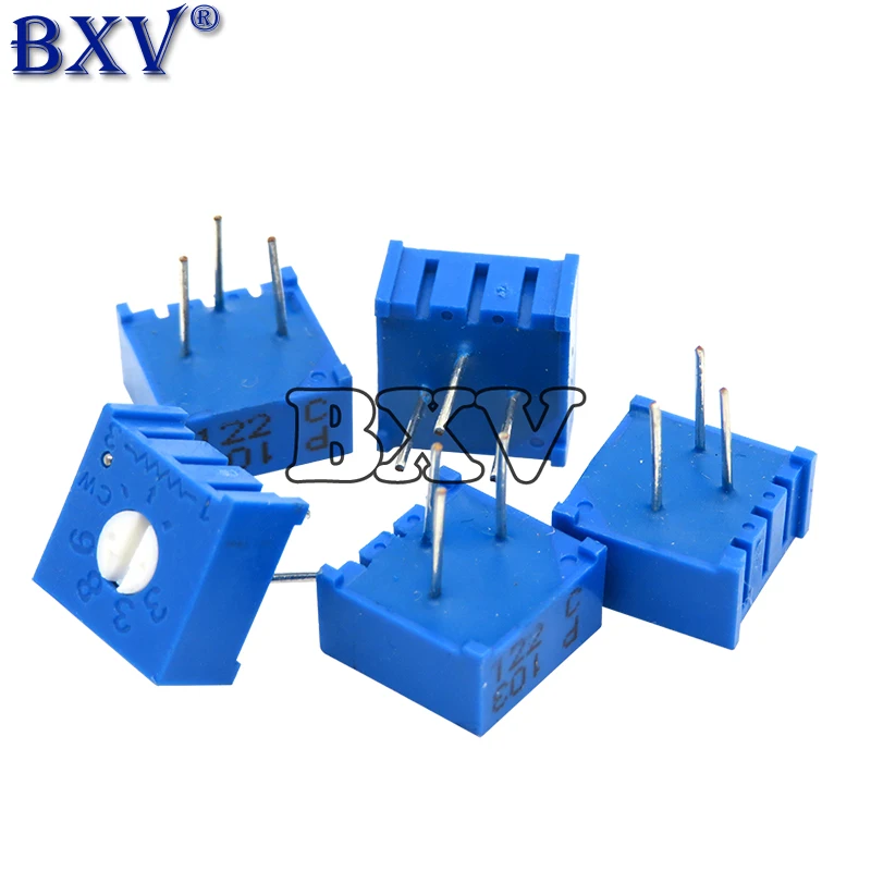 50PCS 3386P Potentiometer Precision Adjustable Resistance 100 200 500 Ohm 1K 2K 5K 10K 20K 50K 100K 200K 500K 1M Ohm 103 New