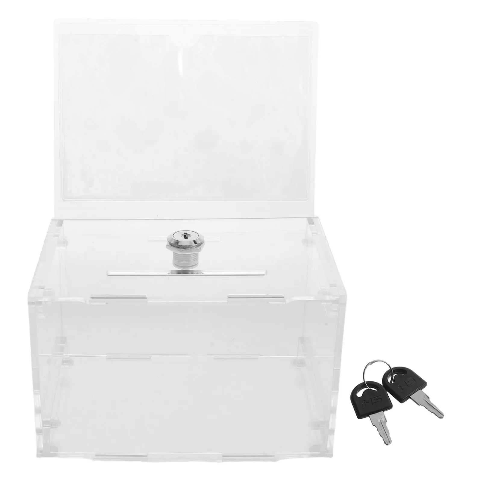 Clear Acrylic Ballot Slot 9x6x6 Transparent Donation Collection Suggestion Raffle Money Office Event Use