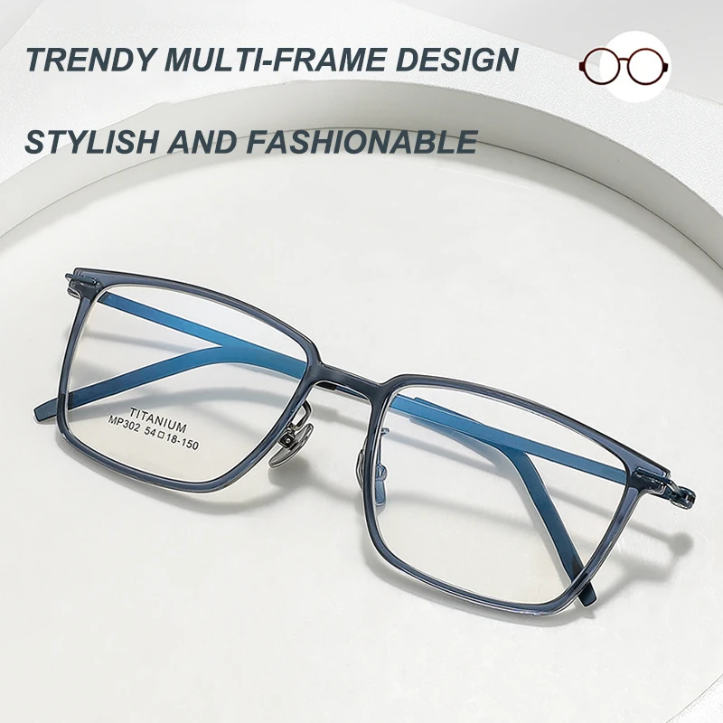 

New Ultra-Lightweight Titanium Glasses Frame Men's Classic Business Casual Square-Shaped Eyeglasses Retro Fashion Spectacles