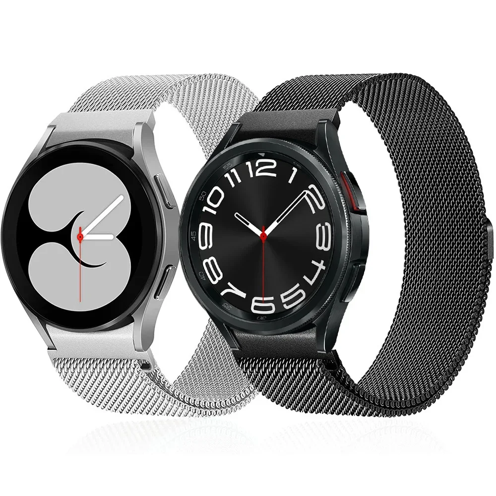 Bracelete em aço inoxidável para Samsung Galaxy Watch, bracelete magnético clássico, relógio 5 Pro 4, banda metálica, 6, 5, 4, 40mm, 44mm, 43mm, 47mm