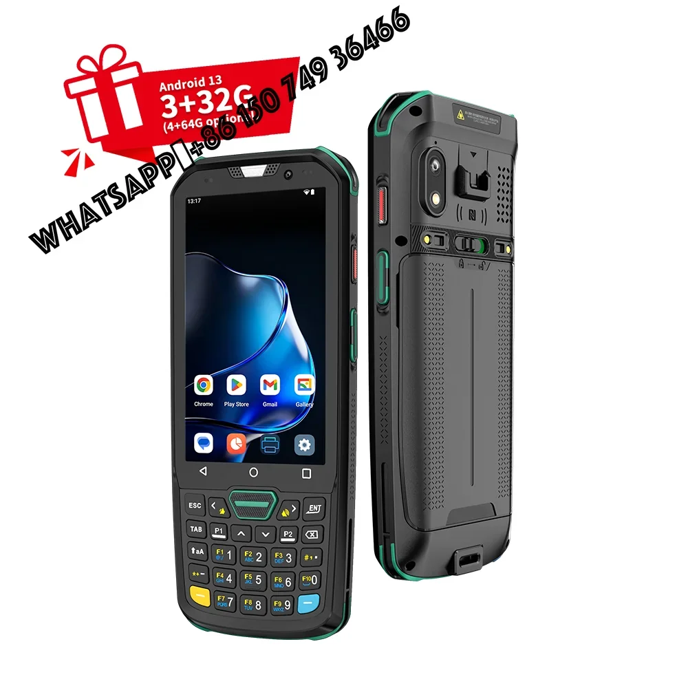 Android Industrial Data Collector IP68 GSM Wireless Pda Terminal Android 13 Mobile Handheld Handheld Terminal PDA