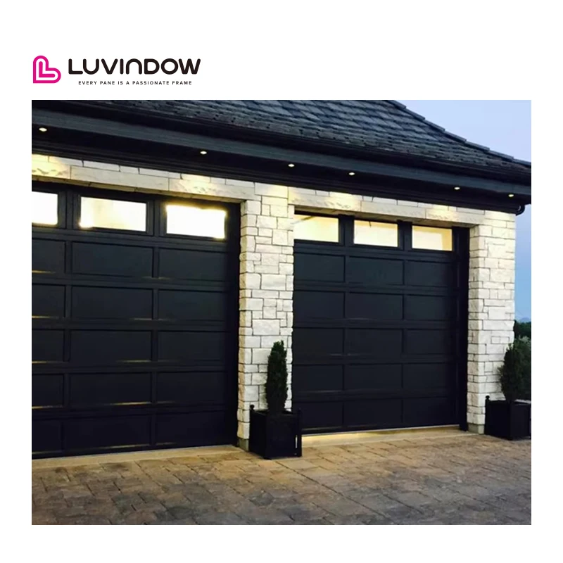

Garage Door Aluminum Alloy Tempered Frosted Glass Combination Garage Door Automatic Lift Garage Door