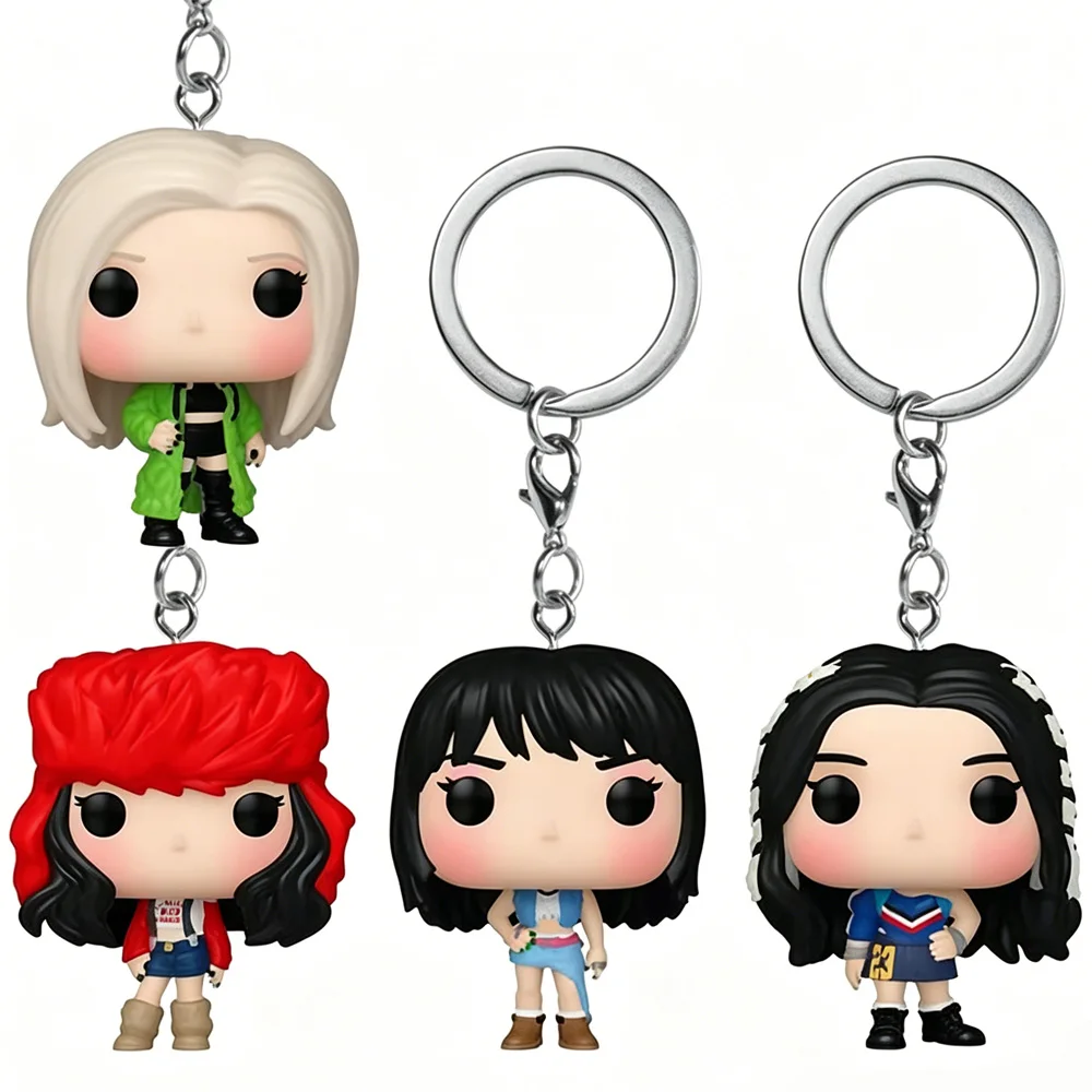 Llaveros de juguete de dibujos animados LISA JISOO JENNIE ROSÉ, llavero de bolsillo, figuras de acción de vinilo, regalos de colección, juguetes