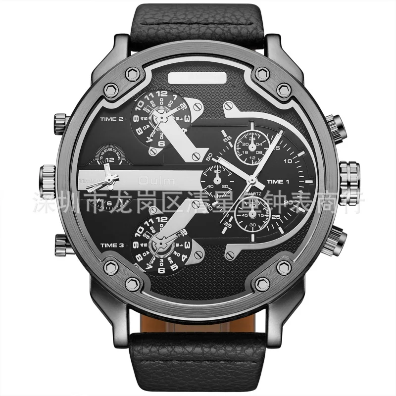 Reloj de hombre de marca oficial, cronógrafo de tendencia informal, envío gratuito, tiempo de viaje en dos lugares/cinturón, hp3548