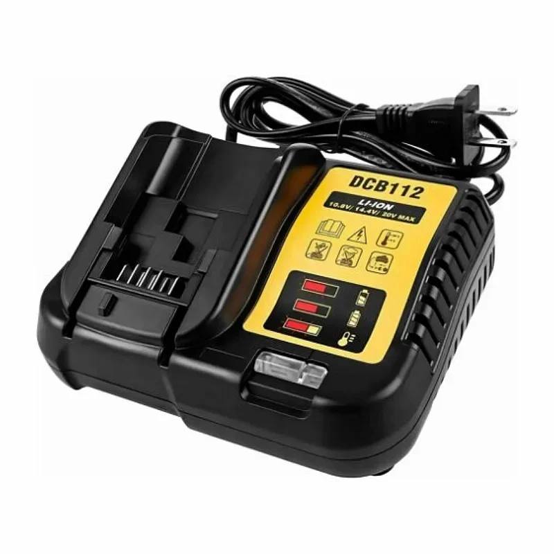 DCB112 2A Li-ion Battery Charger For Dewalt 10.8V/12V/14.4V/18V/20V，DCB206 DCB205 DCB204 DCB203 DCB120,DCB107 DCB115 DCB105