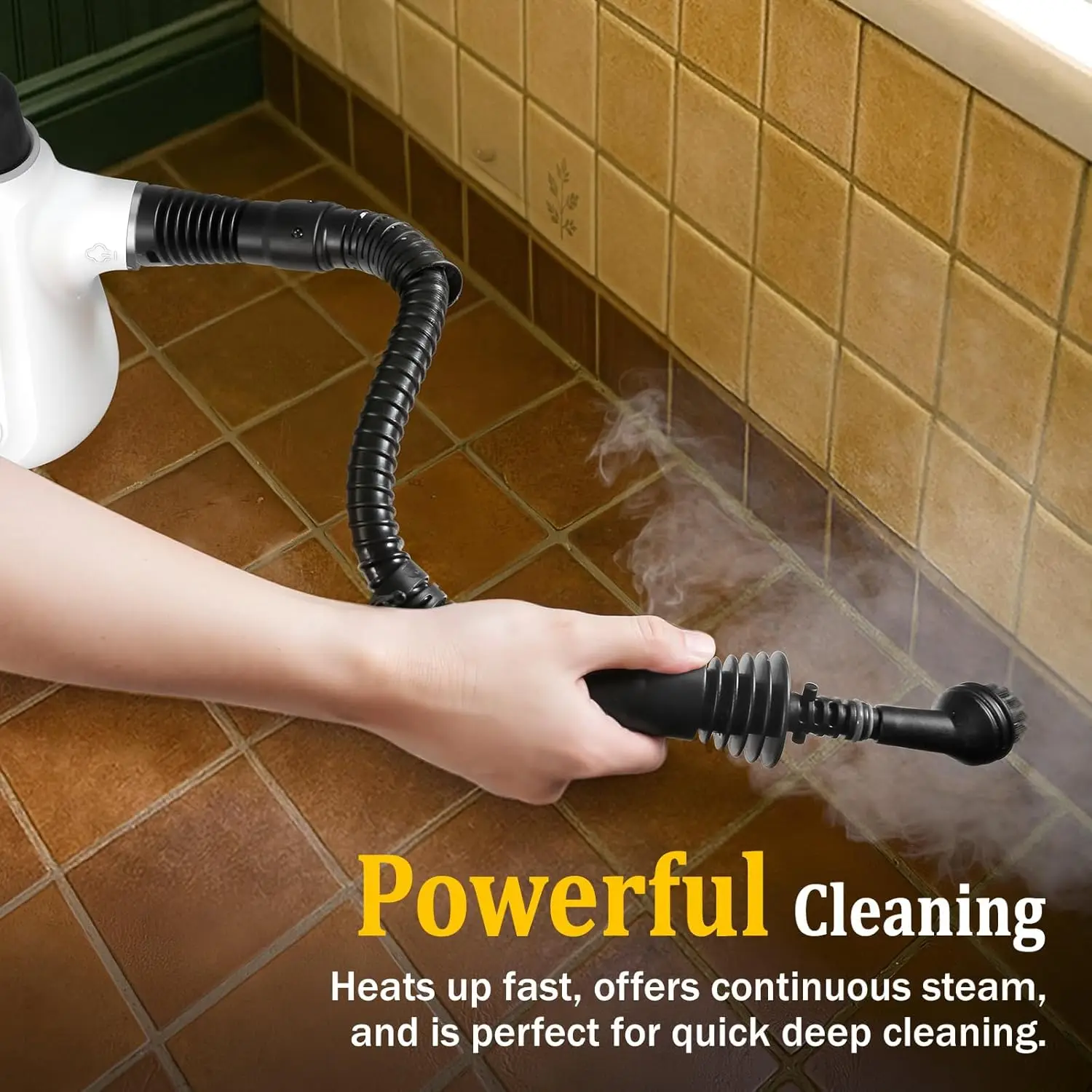 Steam Cleaner, Portable Handheld for Home & Car - 16-Piece Tools, Deep Clean Bathrooms, Kitchen, Tiles, Windows