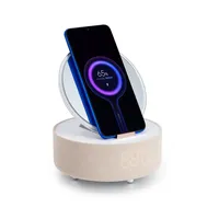 Redwingy YH-F166 4 in 1 Vanity Mirror Clock Time Alarm Clock Dimming LED Mood Light-ing 15W wireless charger speaker