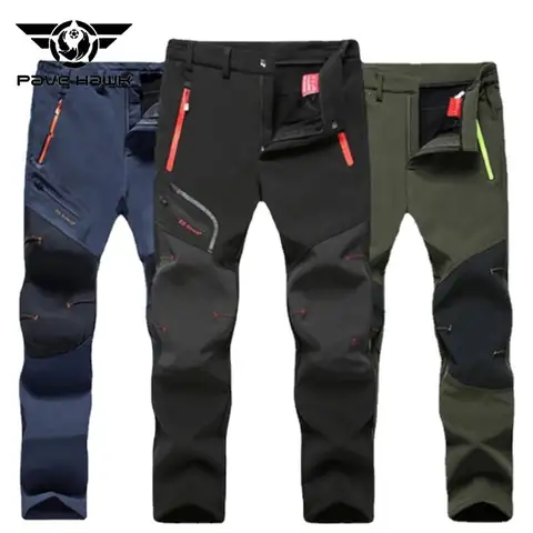 남성 하이킹 캠핑 등산 낚시 바지 방수 야외 Calça Masculina 여름 빠른 건조 겨울 양털 따뜻한 스포츠 바지