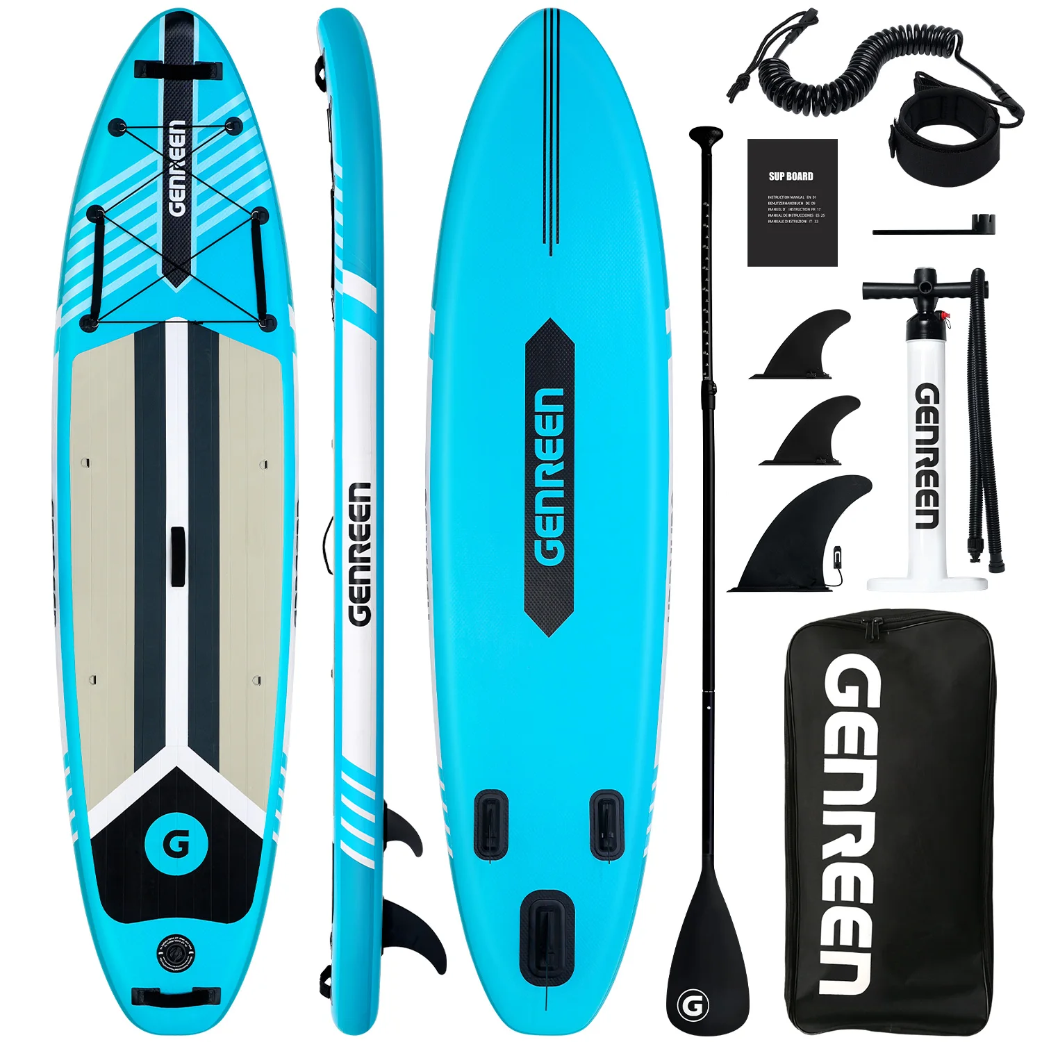 

US Warehouse Inflatable Stand Up Paddle Board Surfboard Outdoor Traveler Paddleboarding Water Ski Racing Adult