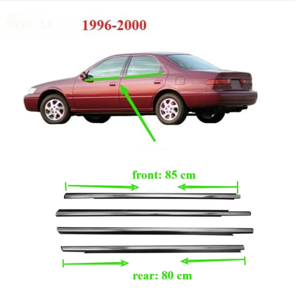

4 Piece chrome 75720-33040 Outside Window Glass Rubber for Camry 1996-2000 Sealing Rubber Protect Outside Water Retaining Strip