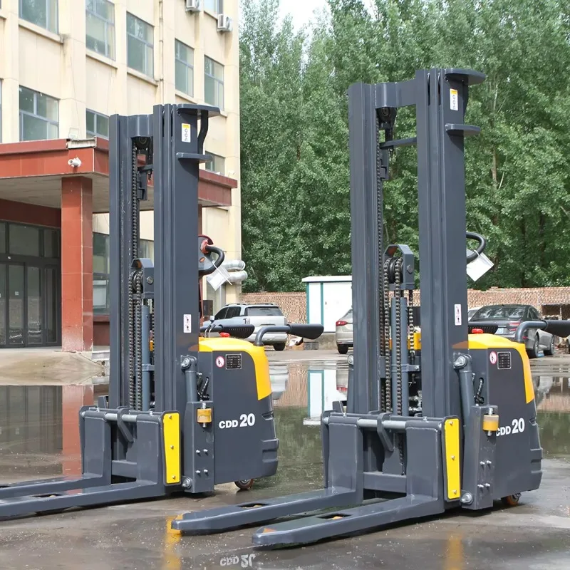 Electric Standing Stacker Forklift Lithium-ion/Lead Acid Battery Indoor Use Pallet Stacker Supermarket Inventory