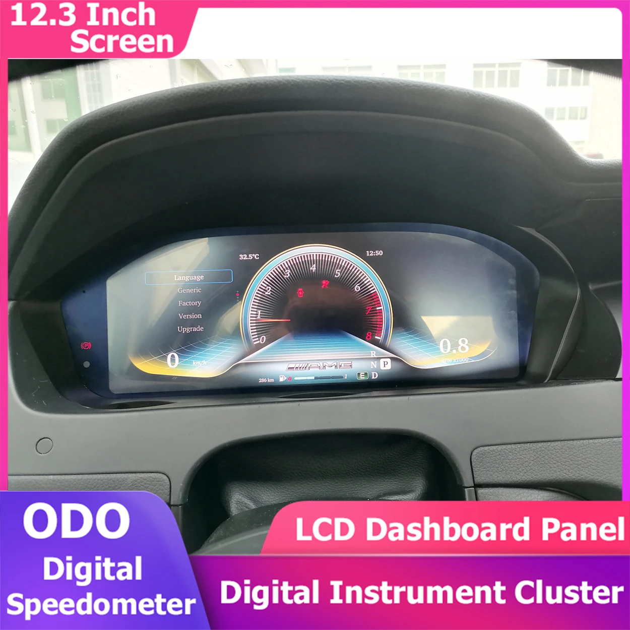 12.3''Tachometer Digital Instrument Cluster Speedometer LCD Dashboard Panel ODO For Mercedes Benz C-Class W204 NTG4.5 2011-2014