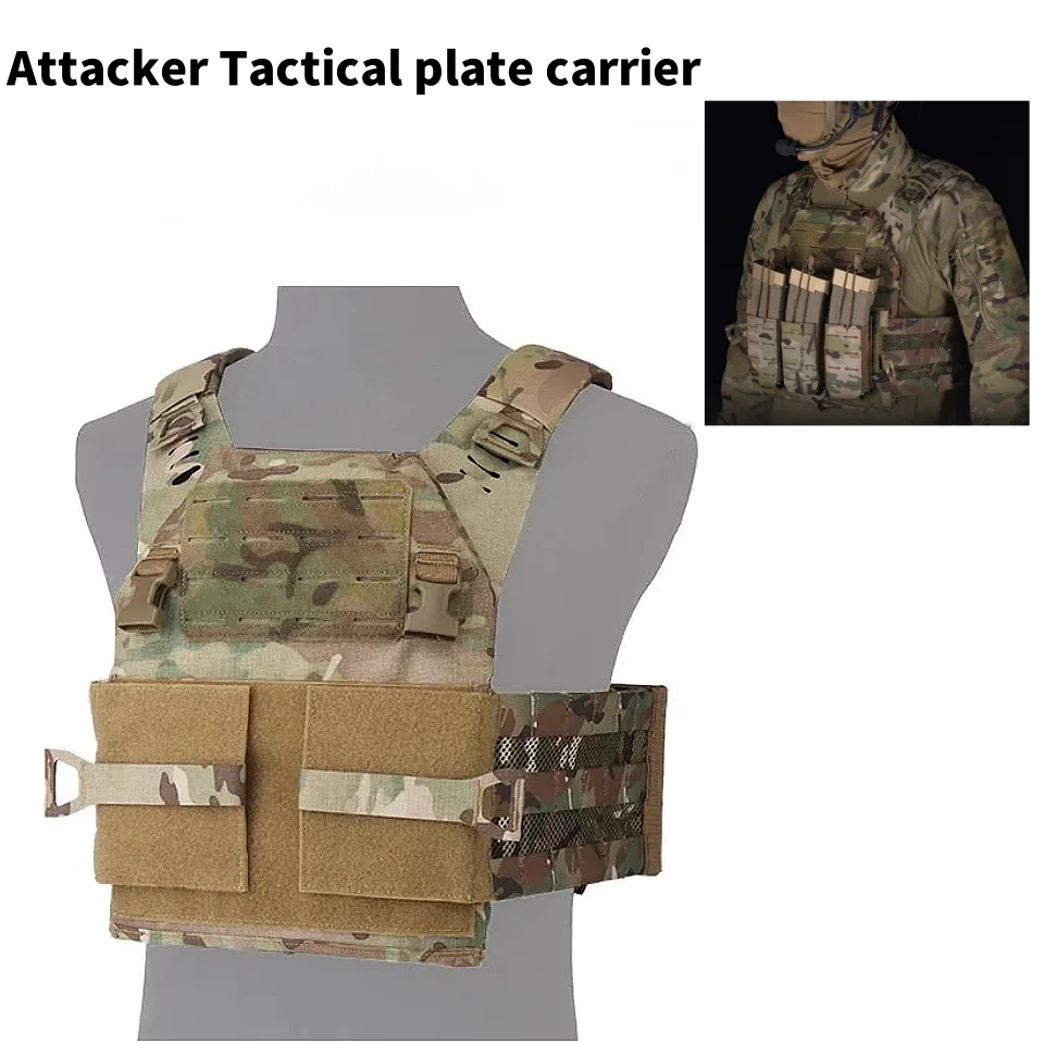 

Attacker Tactical Vest Tactical Plate Carrier Quick Release Design Adapt to 10 * 12 SAPI Medium Protection Board