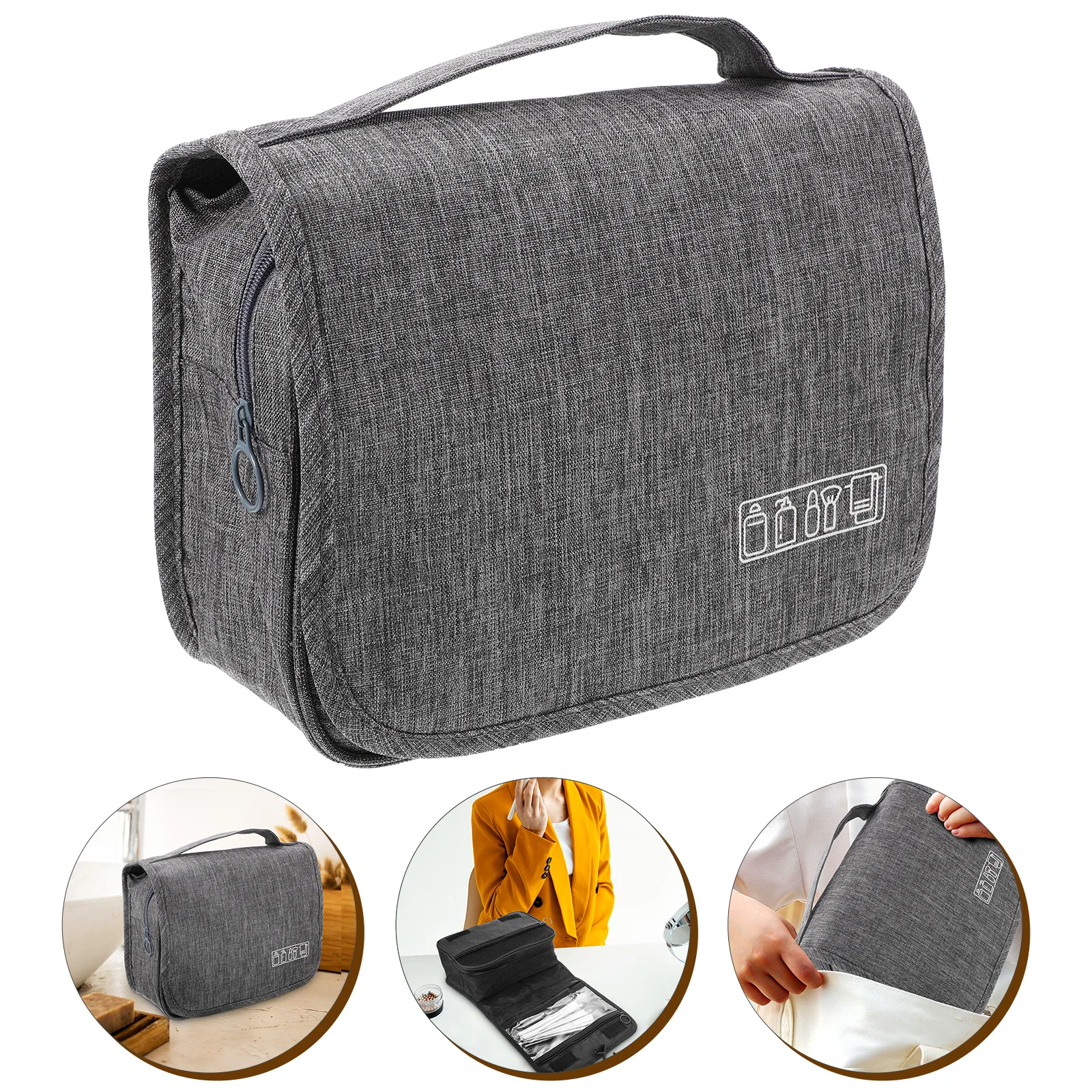 

Portable Travel Toiletry Bag Folding Makeup Container Large Capacity Hanging Pouch Cosmetics Organizer for Camping Out