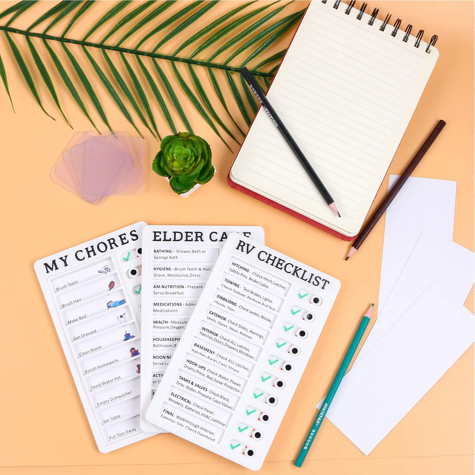 Chores Portable Memo Board Daily Schedule For Kids Chore Chart Memo Checklist Board Detachable Reusable RV Checklist Chore Chart